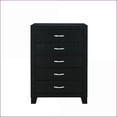 thumbnail image 6 of Bedroom Set 5-Piece Queen Modern Black Wood with Upholstered Headboard, LED Lights | Black | Combo Dressers, 6 of 6
