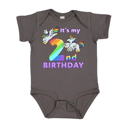 

Inktastic It s My 2nd Birthday Unicorn Gift Baby Boy or Baby Girl Bodysuit