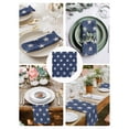 thumbnail image 4 of nqOlkjepod 4th of July Cloth Napkins Set of 8 Reusable Dinner Napkins, Vintage Independence Day Blue Star Cocktail Napkin Washable Table Napkins for Wedding/Holiday Party/Baby Shower 20"x20", 4 of 8