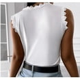 thumbnail image 3 of Ropa de moda elegante de encaje para mujer, ropa de calle informal, camisetas sólidas para mujer, camiseta Y2k, Tops Vintage, 3 of 4
