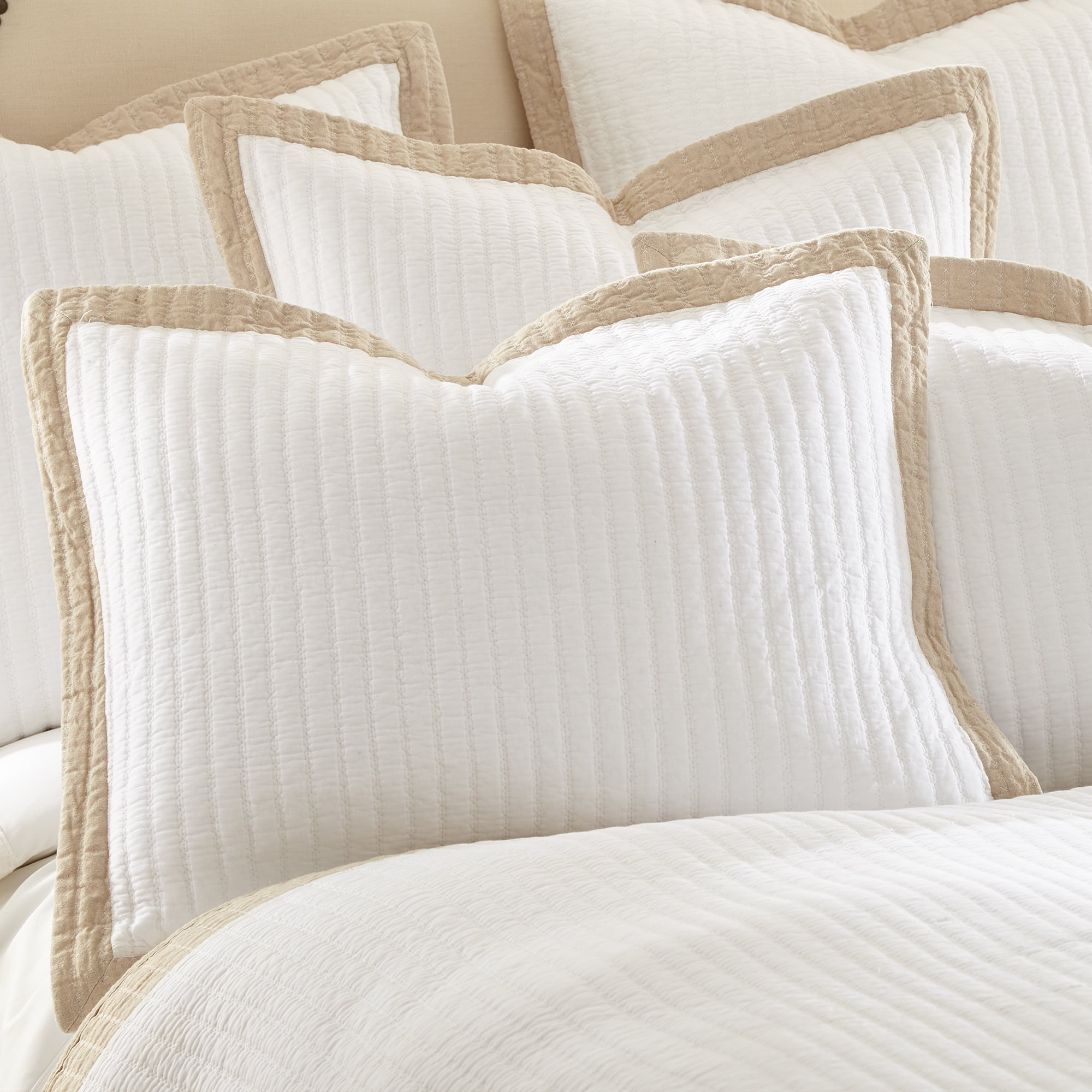 Levtex Home - Adobe Border Quilt Set - Full/Queen Quilt (88x92in) + Two Standard Pillow Shams (20x26in) - Luxurious Quilted Pattern - Reversible - Cotton Fabric