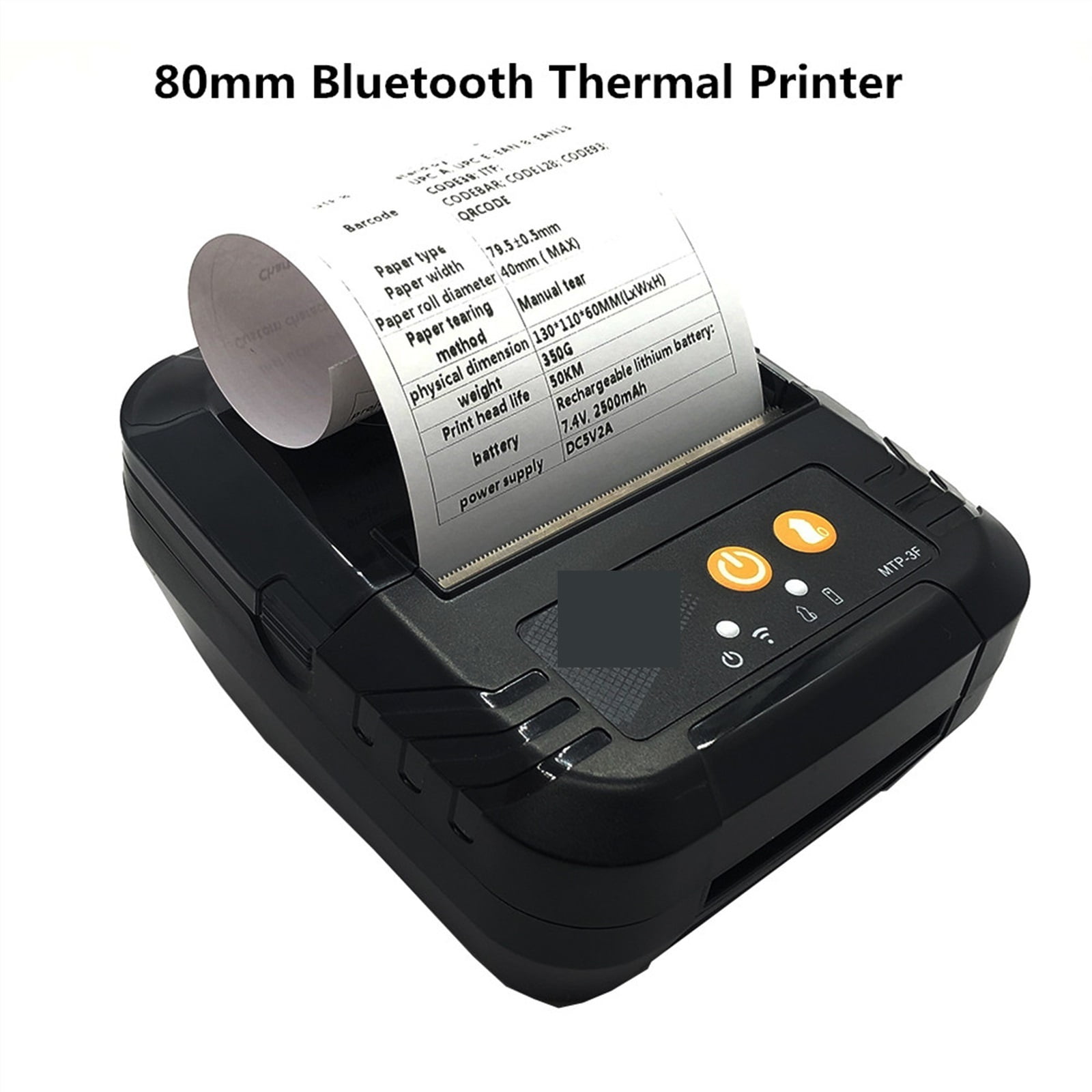80mm Paper Wireless Portable Bluetooth Receipt Thermal Printers free SDK No Need Ink or Toner