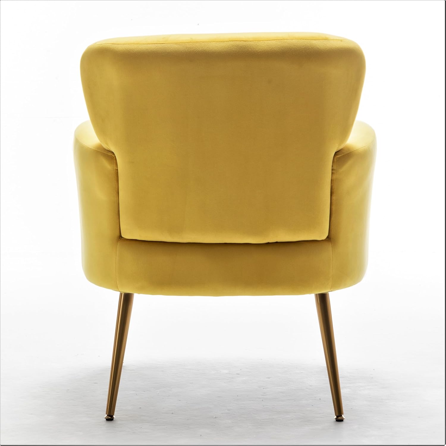 US Pride Furniture Trendy Velvet Accent Chair with Gold Metal Legs Upholstered Armchair for Small to Mid-Size Spaces Modern Living Room Bedroom Vanity Desk and Entryway Medium Yellow