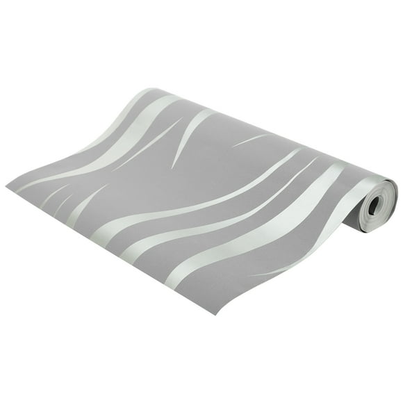 Embossed Wallpaper Silver Gray 0.53x9.5m Modern 3D Texture Wallpaper for Bedroom Living Room