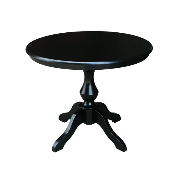 36 Round Pedestal Dining Table Black, Black Round Pedestal Dining Table