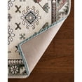 thumbnail image 5 of TOWN & COUNTRY LUXE Livie Forever Vintage Everwash® Washable Multi-Use Decorative Rug with Non-Slip Backing, Ivory/Black, 24"x72", 5 of 11