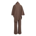 thumbnail image 5 of Vornjynx Women's 2 Piece Sets Fall Outfits Round Neck Long Sleeve Tops Pocket Long Pants Lounge Matching Sets Brown Size M, 5 of 5