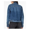thumbnail image 2 of EARNEST SEWN NEW YORK Womens Blue Pocketed Pleated Adjustable Waist Denim Jacket S, 2 of 3