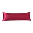 thumbnail image 2 of Xihbxyly Funda de Almohada de Seda Satinada, Suave y Tersa, Transpirable y Fresca para El Cabello y La Piel. Un Regalo de Lujo, Ideal para Todas Las Estaciones. Azul Marino, Caqui y Rojo, 51 X 137 Cm, 2 of 7
