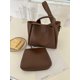 thumbnail image 4 of Bolso de mano de cuero PU casual de moda retro para mujer, bolso de hombro, bolso bandolera, bolso de canasta de verduras, bolso tipo cubo, bolso de mano, 4 of 5