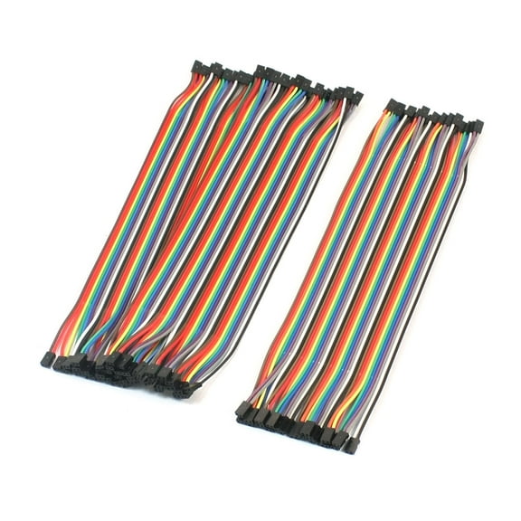 Unique Bargains 60pcs Multicolor Jumper Wire Cable Line 2.0mm to 2.0mm Female Connector 20cm