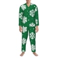 thumbnail image 3 of Balery Snowflake Pijama para Hombre de Dos Piezas con Manga Larga, Conjunto de Dormir y Descanso Suave con Bolsillos-XX-Large, 3 of 7