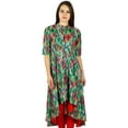 thumbnail image 6 of Bimba Womens Asymmetrical Anarkali Kurta Kurti Mandarin Collar Fashion Dress, 6 of 8