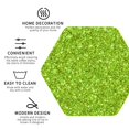 thumbnail image 3 of Vsdgher Lime green glitter Leather Coasters for Drinks, Durable Drink Coasters 4 Set for Tabletop Protection, Luxurious Home Décor and Housewarming Gift ( {designName})Hexagon, 3 of 6
