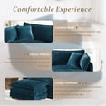 thumbnail image 3 of VEPXXP 41.4" Oversized Chenille Accent Chair with Ottoman, Modern Deep Seat Lounge Chair, Comfy Upholstered Armchair for Living Room Bedroom Apartment Small Space, Blue, 3 of 9