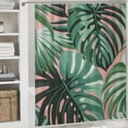 thumbnail image 6 of Awypu Bathroom Shower Curtain Set with Hooks - Summer Palm Leaf Hawaii California Tree Jungle - Waterproof - Multiple Sizes White, 6 of 7