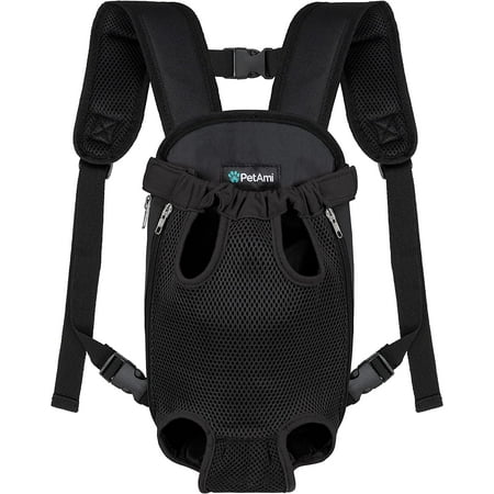 Hgudesign Dog Carrier Backpack  Adjustable Dog Pet Front Carrier Backpack | Ventilated Dog Chest Carrier for Hi Camping Travel  Sling Bag for Small Medium Dog Puppies  Small  5-9 lbs  Black