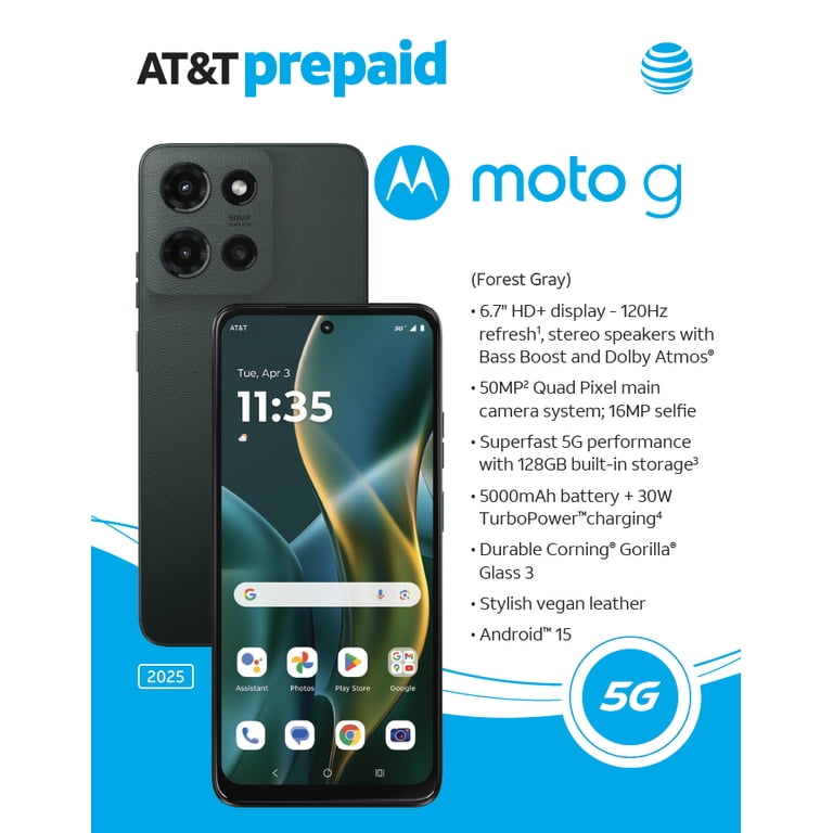Unlocked Moto G 2025 128GB 6.7 Inch 120Hz Android 15 XT2513