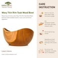 thumbnail image 5 of Wavy Thin Rim Teak Wood Bowl 4-Pack, 5 of 5