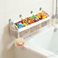 thumbnail image 6 of Bath Toy Organizer For Bathroom - Mesh Storage Bag With 4 Adhesive Hooks, Space-Saving Design For Kids Bath Toys, Quick Dry, Easy Installation For Bathtubs, Showers, Nurseries, 6 of 7