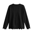 thumbnail image 4 of Xaqiouau Womens Oversized Crewneck Sweatshirt Scalloped Hem Long Sleeve Pullover Tunic Top Loose Fit Lightweight Casual Fall Winter Tops, 4 of 7