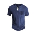 thumbnail image 2 of Henley Shirts for Men with Pocket Summer Casual Solid Short Sleeve Mens T-Shirts Renaissance Top, 2 of 4
