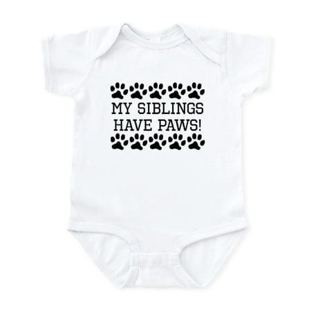 

CafePress - My Siblings Have Paws Body Suit - Baby Light Bodysuit Size Newborn - 24 Months