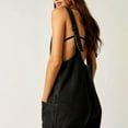 thumbnail image 5 of Womens Overalls Shorts Casual Summer Romper V Neck Sleeveless Jumpsuits Shortalls Loose Fit Black XXL, 5 of 10