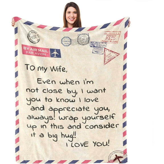Mothers Day for Wife Gifts- Wife Birthday Gift Ideas, Wedding for Her, Wife Blanket from Husband,Mothers Day Blanket for Wife 55"X70"