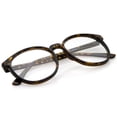 thumbnail image 5 of zeroUV Unisex Classic P3 Horn Rimmed Clear Lens Round Eyeglasses 53mm (Orange-Tortoise / Clear) - 53mm, 5 of 5
