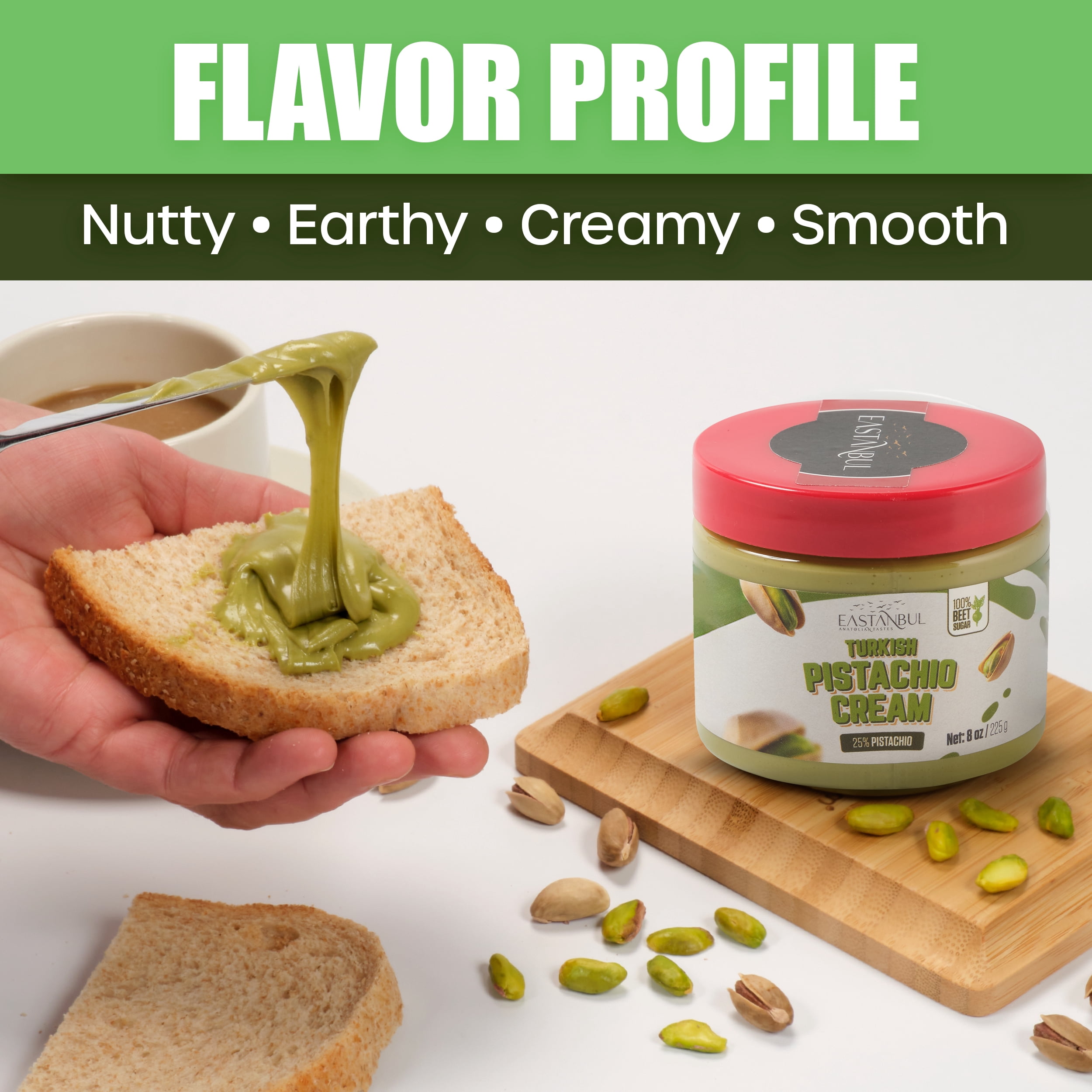 Eastanbul Turkish Pistachio Cream, Paste for Dubai Chocolate Bar, 1.25lb
