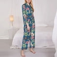 thumbnail image 5 of Wukai Colorful Flowers Print Women's Pajama Set - Soft Long Sleeve Sleepwear for Comfort and Style-X-Large, 5 of 9