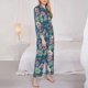 thumbnail image 3 of Fotbe Colorful Flowers Conjunto de Pijama de Manga Larga para Mujer con Estampado, Ropa de Dormir de 2 Piezas, Conjunto de Casa Suave y Cómodo con Bolsillos-X-Large, 3 of 7