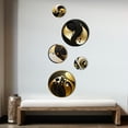 thumbnail image 3 of Designart "Golden And Black Sphere I" Modern Geometric Metal Wall Art Set of 5 Piece, 3 of 5