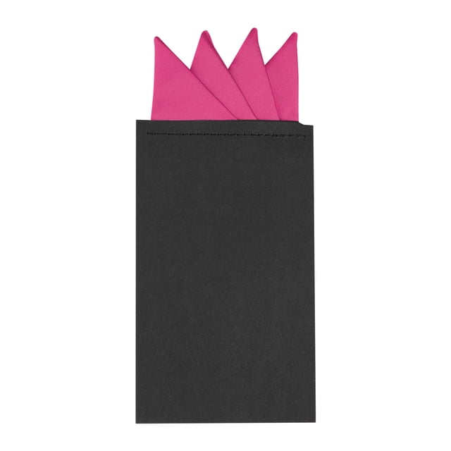 INSPIRE CHIC Men's Pocket Squares PreFolded Triangles On Card Suit Handkerchief Fuchsia One Size