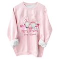thumbnail image 1 of WEAIXIMIUNG Sweat à Demi-Zip pour Femmes 3TG Sweat de Noël pour Femmes Design Père Noël et Arbre Col Rond, 1 of 4