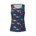 thumbnail image 4 of Easygdp Dinosaur Flowers Women's Workout Tank Top, Running Top, Hiking Shirt, Quick-Dry for Running, Yoga, Hiking - XX-Large, 4 of 9
