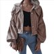thumbnail image 1 of Chaqueta Corta de para Mujer, Otoño/Invierno, Informal, de Larga, con Botones, y Caqui S, 1 of 10