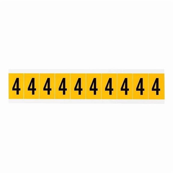 Brady Number Label, 4, 1-1/2in.Hx7/8in.W, Vinyl 1530-4