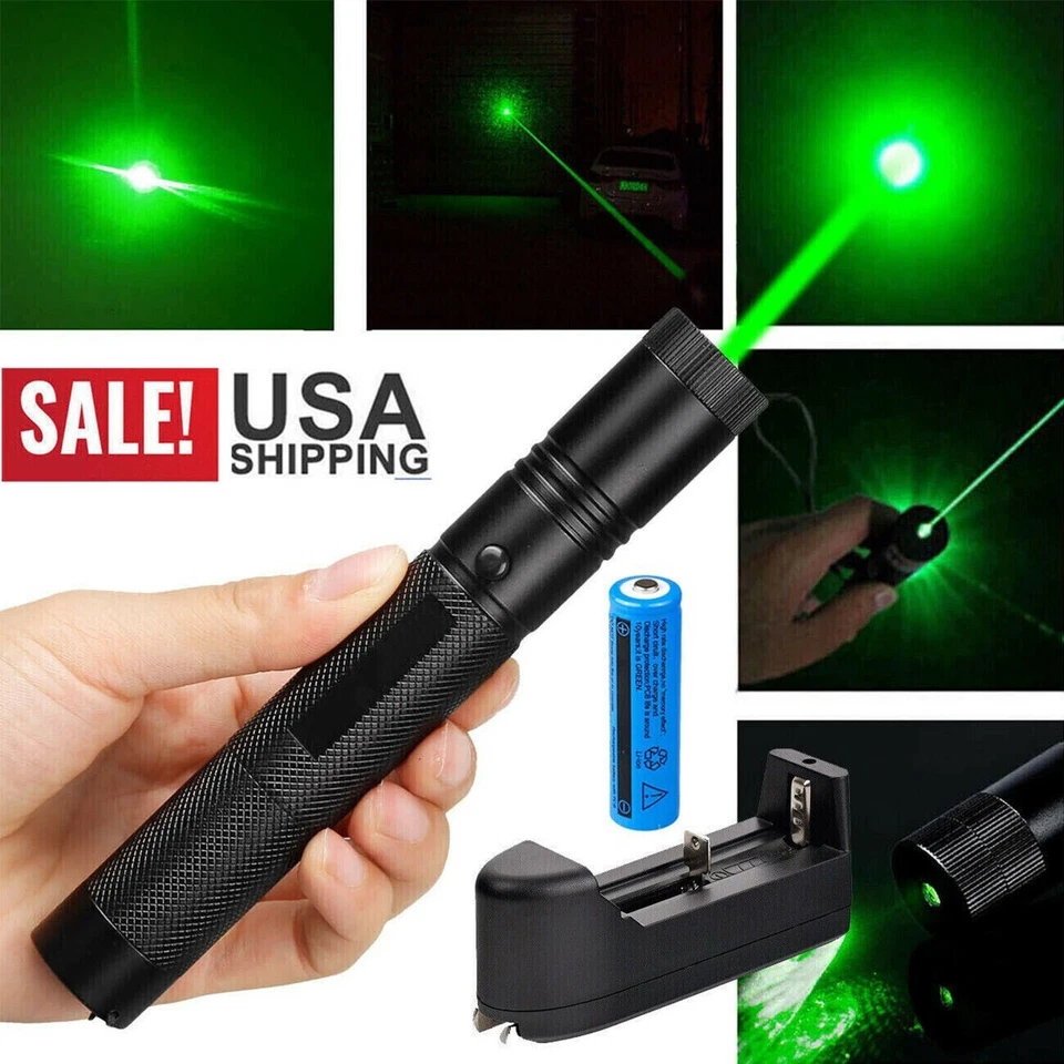 CRESTIN- 9900Mile Green Laser Pointer Pen Light Astronomy Visible Beam Rechargeable Lazer