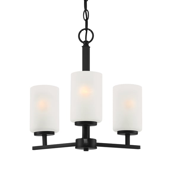Designers Fountain Carmine 3 Light Matte Black Chandelier, D239M-3CH-MB