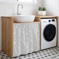 thumbnail image 2 of Gray Florals Cabinet Dishwasher Hidden Curtains, Privacy Closet Door Curtain, Abstract Damask Flowers European Style Adhesive Dust Proof Under Sink Skirt for Bathroom Kitchen 35"x35", 2 of 8