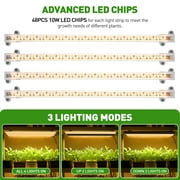 GPED Grow Lights, LED Plant Growing Lamp, 3000K Full Spectrum Grow Light Strips for Indoor Plants with 3/9/12H Auto Timer & 10 Dimmable Levels, LED Growth Light for Green House, Seedlings, Hydroponic