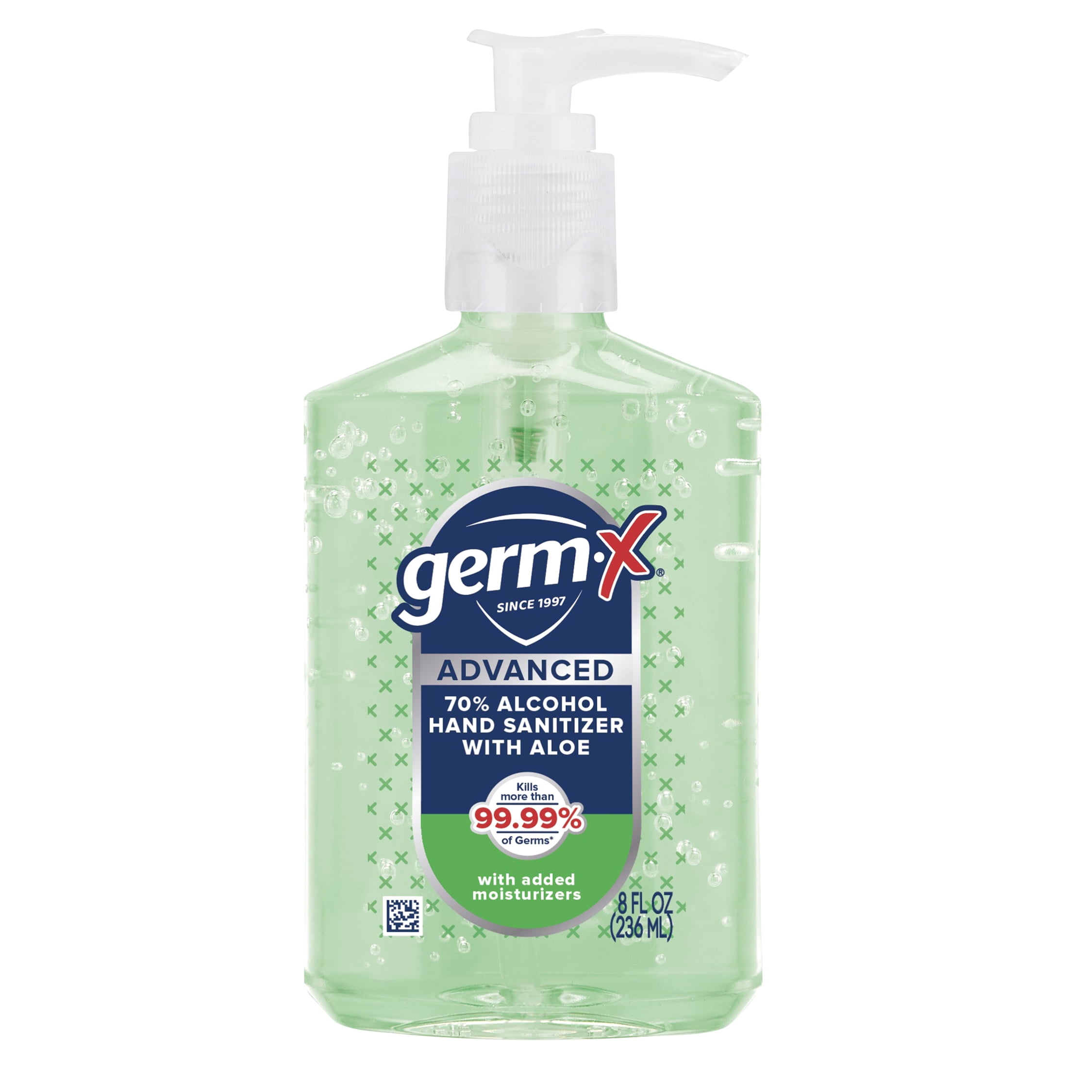 Germ-X Advanced Gel Hand Sanitizer with Aloe with Pump, 8 fl oz