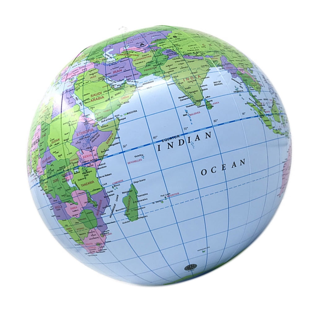 GLOBE BEACH BALL 16" Pool Party Earth World Map Teacher #AA9 Free Shipping 