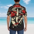 thumbnail image 3 of Lsque Red Mushrooms pattern Hawaiian Shirt for Men, Unisex Summer Beach Casual Short Sleeve Button Down Shirts-XX-Large, 3 of 9