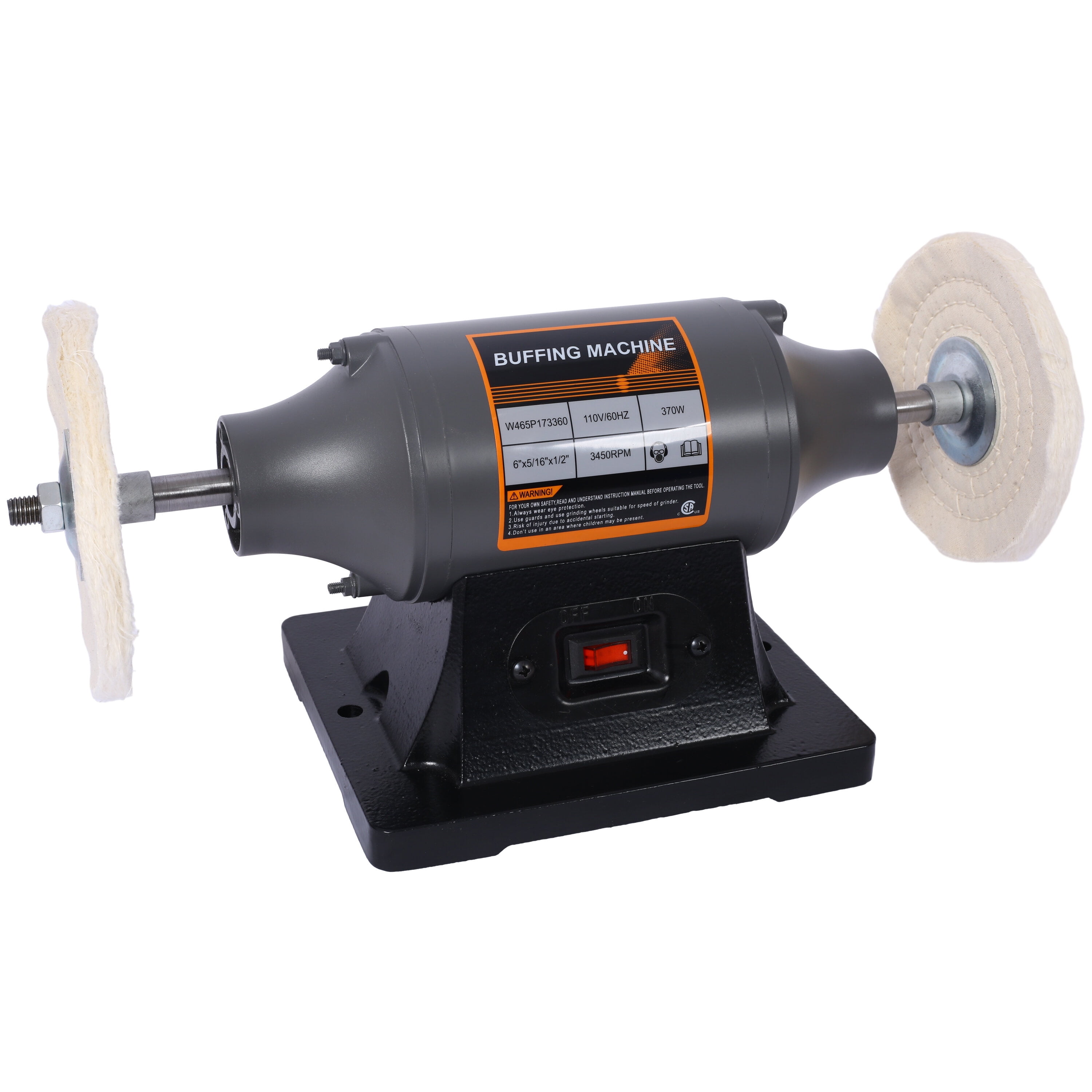 6-Inch Electric Polisher Bench Buffer Grinder - Includes 4PCs 80Ply Thic Buffing Wheels Ideal Benchtop Buffing Machine for Polishing Metal, Jewelry, , Wood, Jade, and Plastic.CSA Certificated