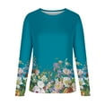 thumbnail image 5 of USSUMA Pullover Tops For Women Long Sleeve - Tunic Tops for Women Color Block Button Plain Graphic Tee Crewneck Long Sleeve Women's Early Autumn T-Shirt Sweatshirts Casual Classic Comfy Tee, 5 of 5