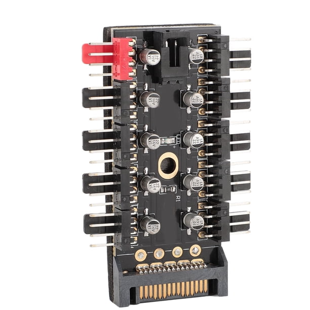 PC Chassis Fan Hub, 10 Port 4 Pin PWM PC CPU Cooling Hub, 12V Cooling ...