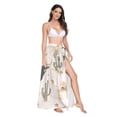 thumbnail image 2 of FORMRS Womens Long Sarong Beach Wrap Semi-Sheer Bikini Skirt Bathing Swimsuit Cover Up, Cowboy Pattern, 2 of 7